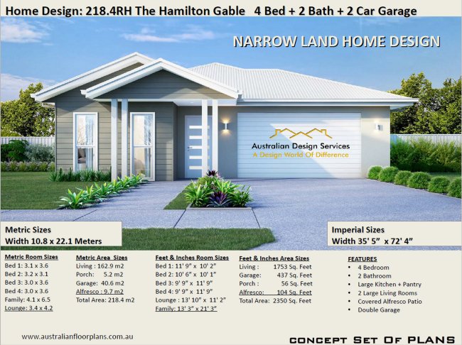 4 Bed Room House Plan for Gable roof